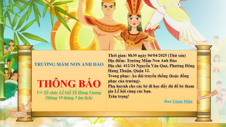 THÔNG BÁO TỔ CHỨC GIỖ TỔ HÙNG VƯƠNG 2025