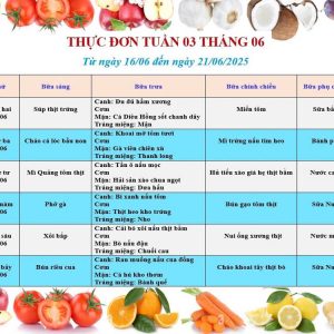 THỰC ĐƠN TUẦN 3 THÁNG 6 NĂM 2025