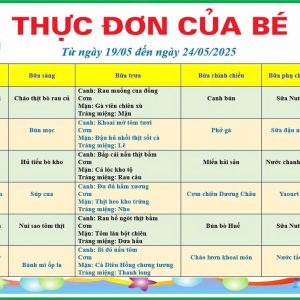 THỰC ĐƠN TUẦN 4 THÁNG 5 NĂM 2025